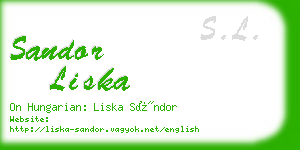 sandor liska business card